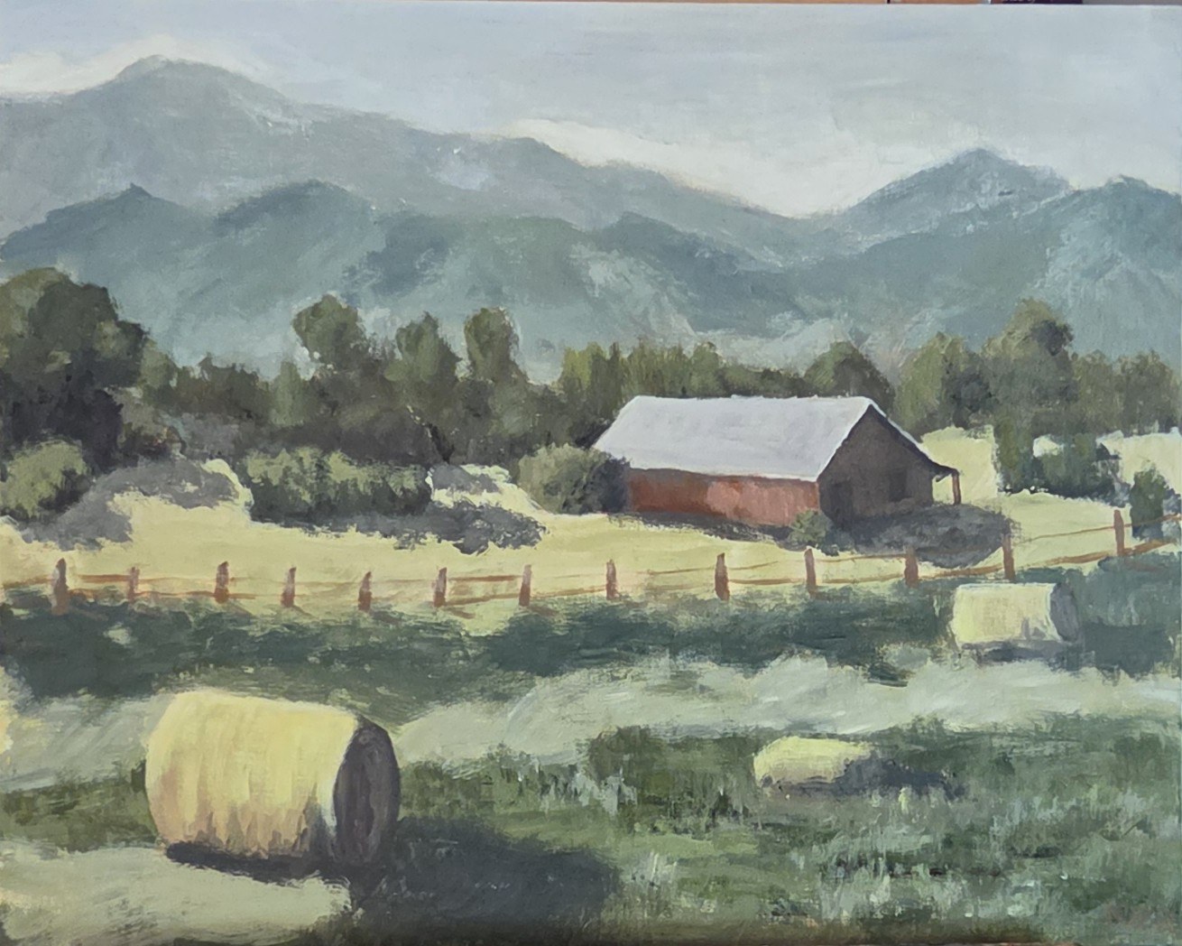Kevin Roberts painting in the studio